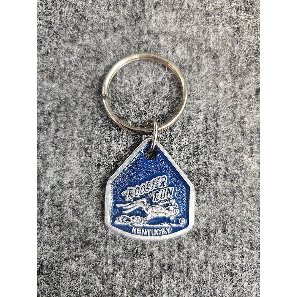 Vintage Kentucky Keychain Rooster Run Metal